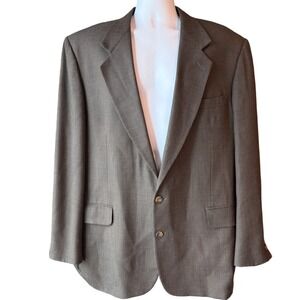 Oscar de la‎ Renta Wool Blazer Houndstooth Two Button Sport Coat Size 48 L